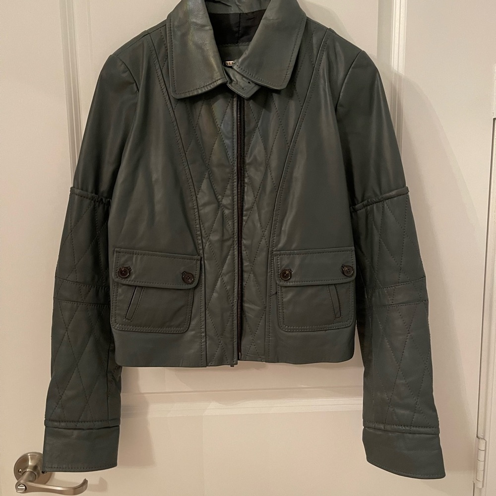 Bui By Barbara Bui Gray Leather Jacket